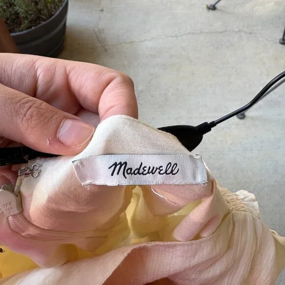 NWOT Madewell Cream Summer Dress Size 14 - Picture 3 of 3